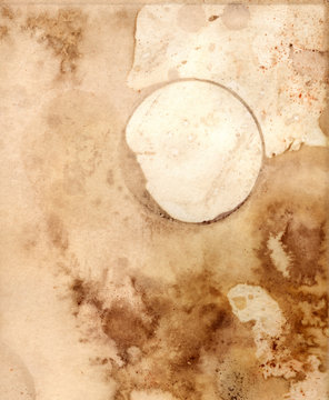 Old Paper Texture With Ring From Coffee Or Tea Cup