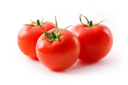 Tomatoes on the white background