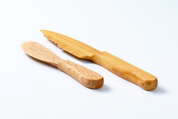 two wooden knives