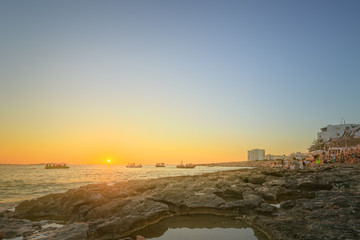 Ibiza island sunset view