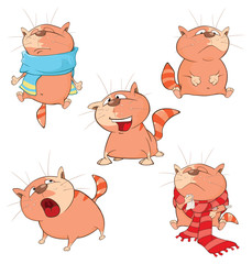 
Set of Cartoon Illustration Cute Cats