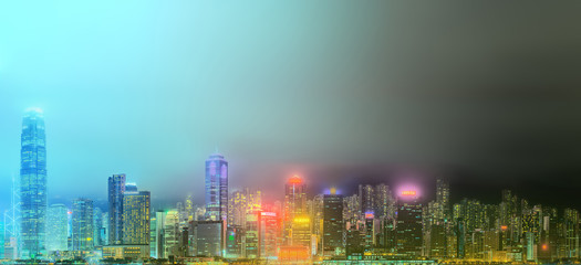 Panorama of Hong Kong and Financial district