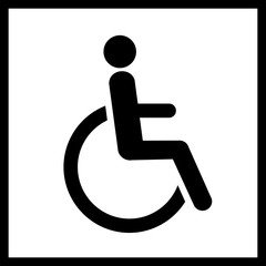 Disability vector icon.Man in wheelchair icon isolated.Vector restroom icon,sign,symbol. Wheelchair vector icon. Disability vector icon isolated on white background