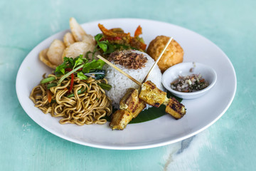 Indonesian traditional meal Nasi Champur, fried rice