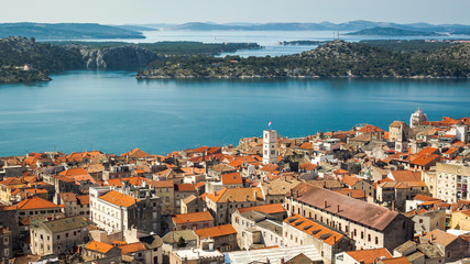 Fototapeta na wymiar Sibenik panorama from Barone fortress