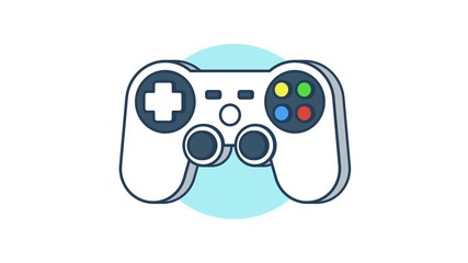 Simple gamepad rotation 360 degrees. Looped animation. Line art style. - Powered by Adobe