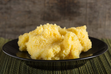 Polenta on plate