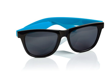 plastic sunglasses on white background