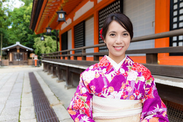 Japanese woman in temple