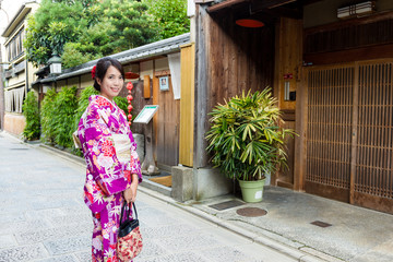Woman with japanese kimono