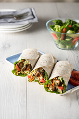 Grilled chicken burrito wraps