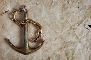 Nautical background with anchor