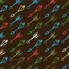 Hand drawn arrows seamless pattern