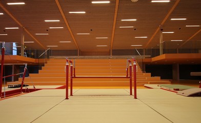 Gymnastic equipment in a gymnastic center