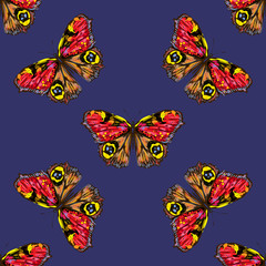 Fototapeta na wymiar Seamless pattern with butterfly