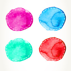 Dashed watercolor circles