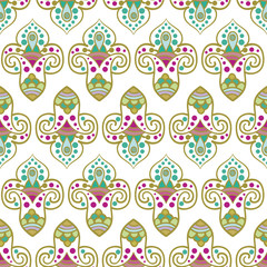 Seamless abstract pattern. Colorful ethnic striped pattern. Traditional ornament. Hand drawn abstract backdrop