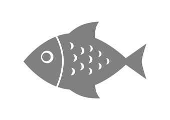 Grey fish icon on white background