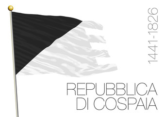 republic of cospaia historical flag, italy