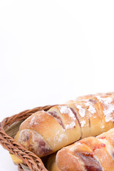 Grandmothers kitchen cakes pastry rolls buns copy space