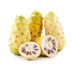 Exotic fruit,noni fruit on white background