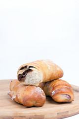 Homemade sweet chocolate stuffed roll