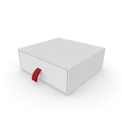 Closed white blank box with rope