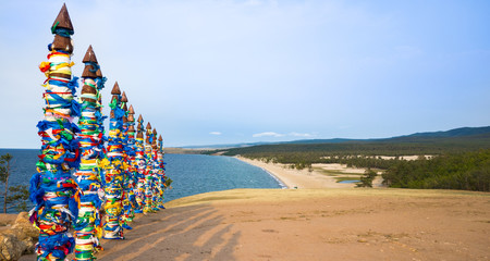 Totems chamaniques pr&egrave;s du Lac Baikal 