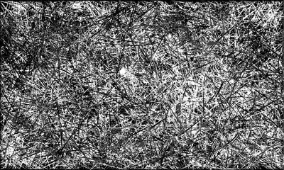 Vector black and white abstract scratched grunge background. Vector illustration