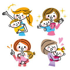 母子　表情　ポジティブ