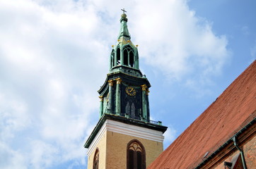 Fototapeta na wymiar old church of st mary in berlin city
