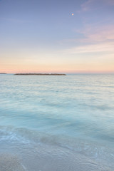 Long exposure dramatic tropical sea and sky sunset(Un-focus imag