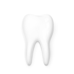 Realistic tooth isolated on a white background 