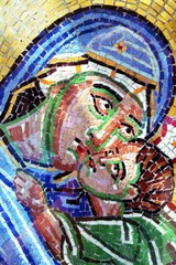 Marie's face it mosaic.