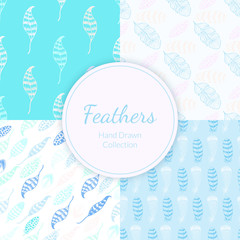 Doodle Hand drawn Seamless Patterns Set