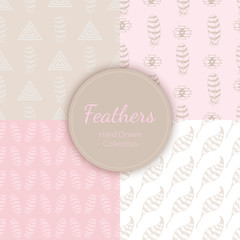 Doodle Hand drawn Seamless Patterns Set