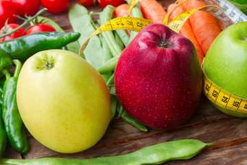 Healthy food on table
