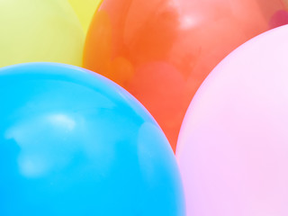 Balloons showing splendid colors closeup.