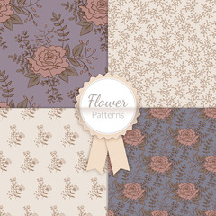 Vintage Floral Seamless Patterns Collection - 108803628