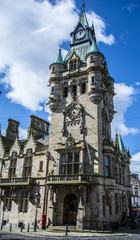 The old city chambers in Dunfermline city, Scotland. The building was built between 1875 - 1879 and it used to house to local government