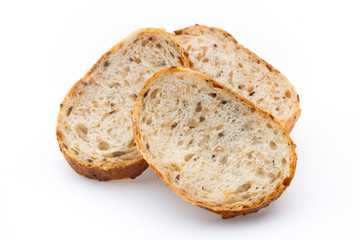 Loaf of bread isolated on white.