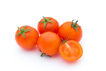 Tomato on the white isolatd background.