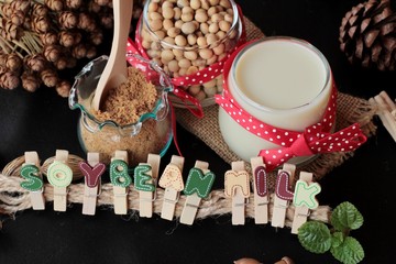 Soy beans milk with beans.