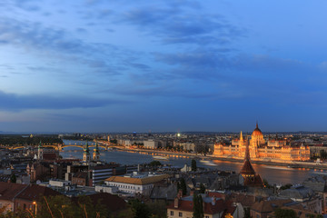 Fototapeta na wymiar Budapest Panorama.View from the Buda Castle
