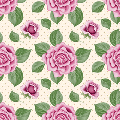 Seamless pattern with roses