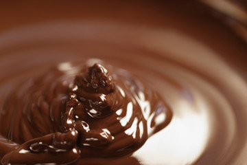 melted dark chocolate closeup photo, shallow focus