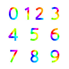 Rainbow numbers, vector illustration.