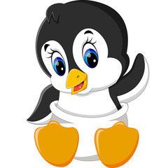 illustration of cute penguin cartoon