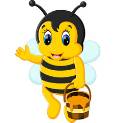 illustration of cute bee cartoon