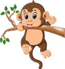 Obraz premium illustration of cute Cartoon monkey